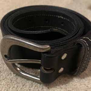 ROOTS Black Leather Belt